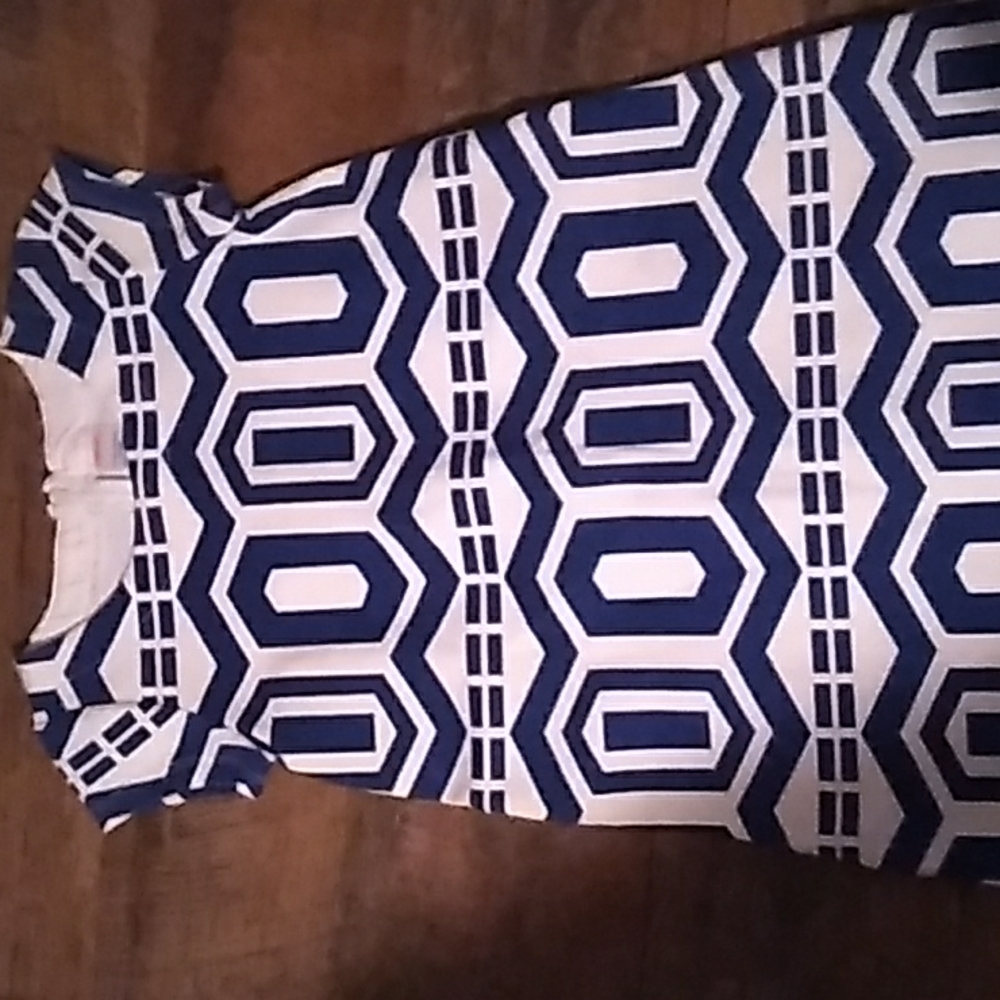 Blue and white dress